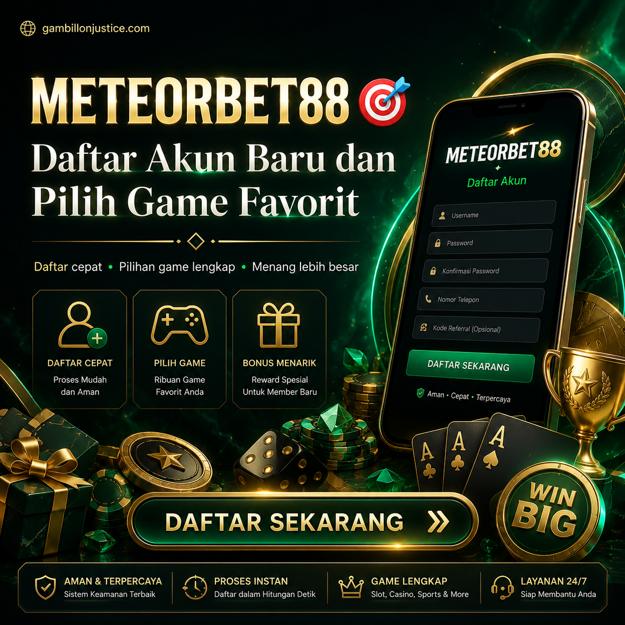 METEORBET88 daftar akun baru dan pilih game favorit